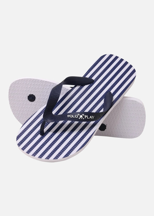 Chinelo Listrada Marinho/branco 24v08108