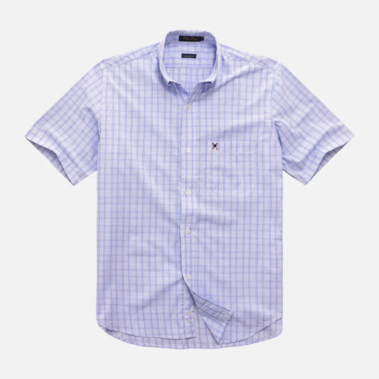 Camisa Classic Fit Button-Down Xadrez Manga Curta C/ Bolso 24i08277