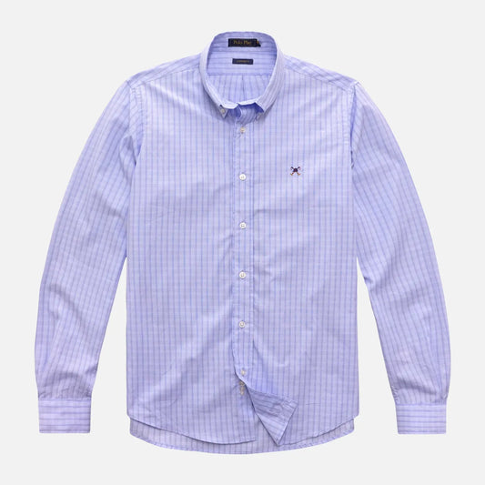 Camisa Pima Fio 80 Xadrez Manga Longa sem Bolso 25v08294