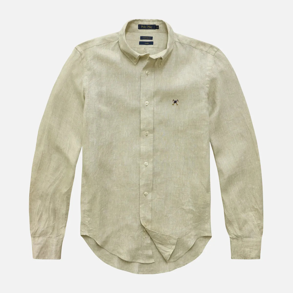 Camisa Custom Button-Down Puro Linho Manga Longa 25v08297